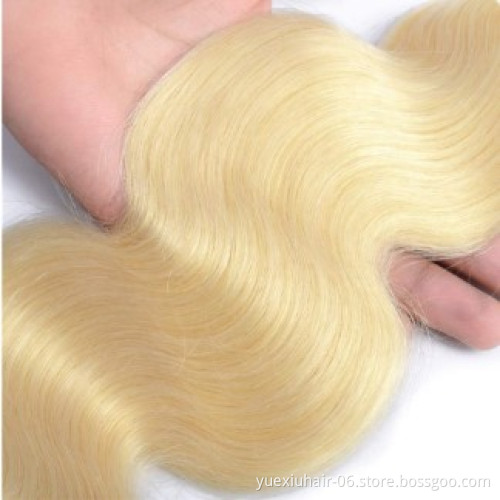 613 Brazilian Virgin Human Hair Weave Bundle 613 Blonde Human Hair Extensions Machine Double Weft Hair Bundles